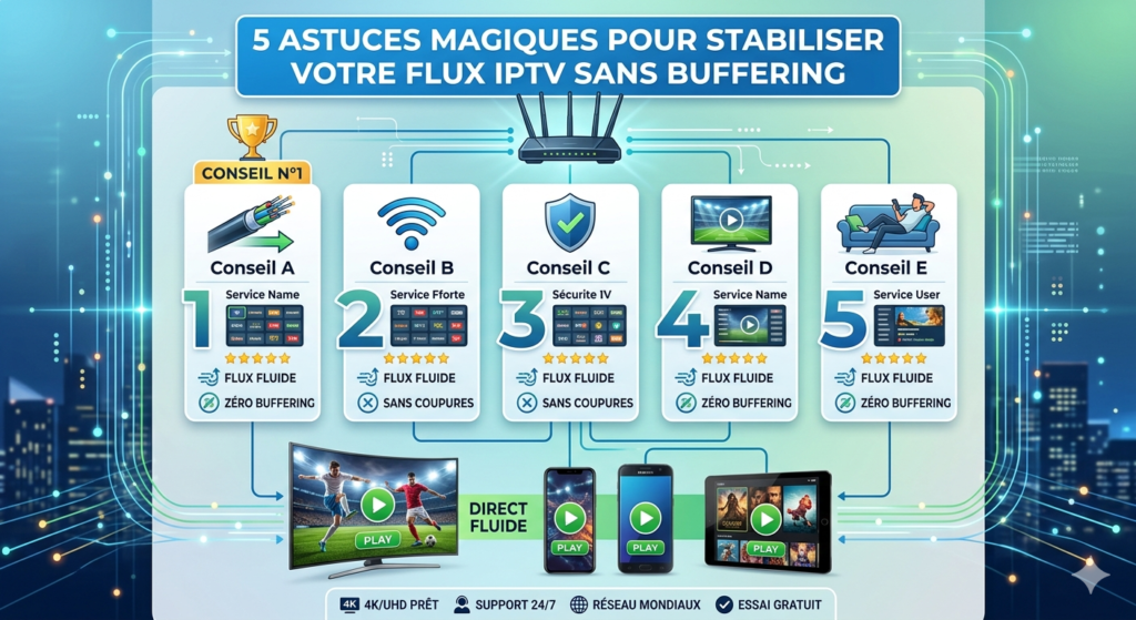 Flux IPTV en haute définition sur une smart TV